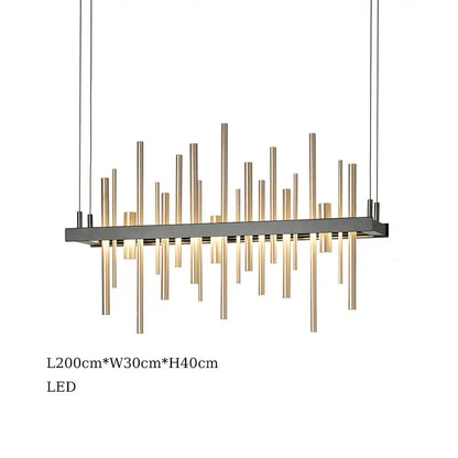 Modern geometric silver stainless steel led pendant light living room