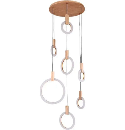 Modern minimalist ring led stair chandelier bedroom pendant light