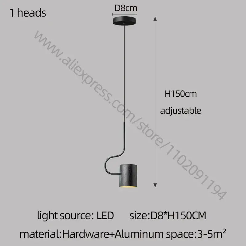 Modern black led staircase chandelier for villa living room decor
