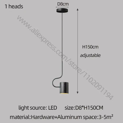 Modern black led staircase chandelier for villa living room decor
