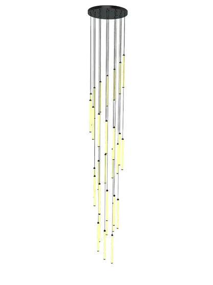 Modern minimalist black led staircase chandelier hallway light