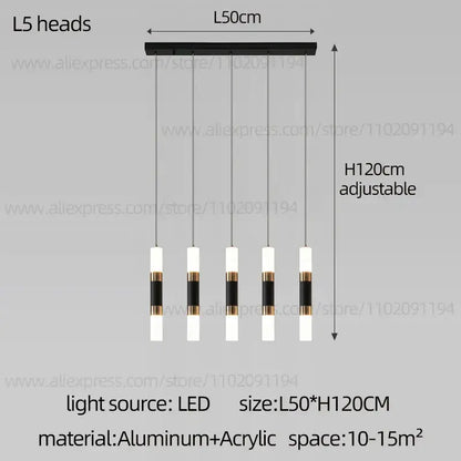 Modern black & gold led staircase chandelier staircase pendant light