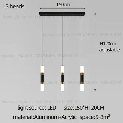 Modern black & gold led staircase chandelier staircase pendant light