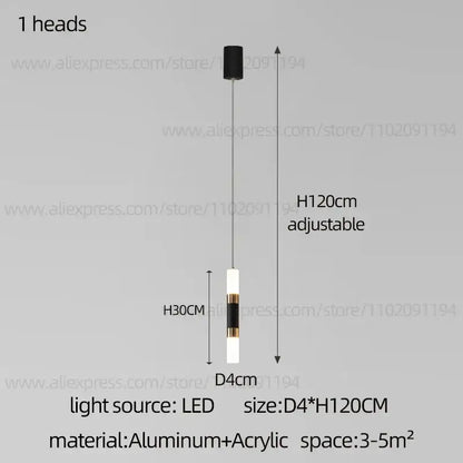 Modern black & gold led staircase chandelier staircase pendant light