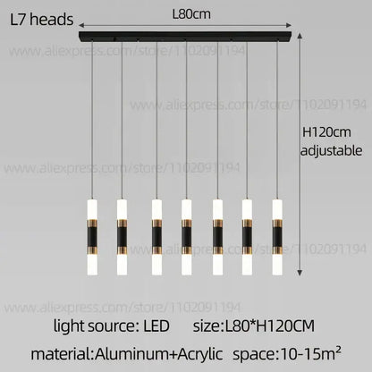 Modern black & gold led staircase chandelier staircase pendant light