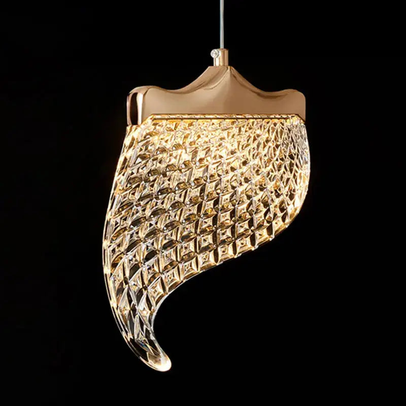 Modern golden shell led staircase chandelier dining room