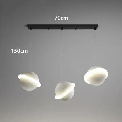 Modern white planetary led staircase chandelier living room pendant