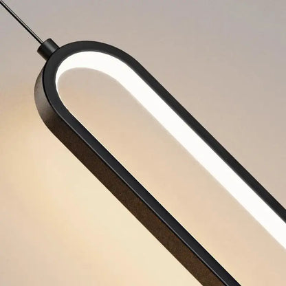 Modern black circular led staircase chandeliers living room pendant