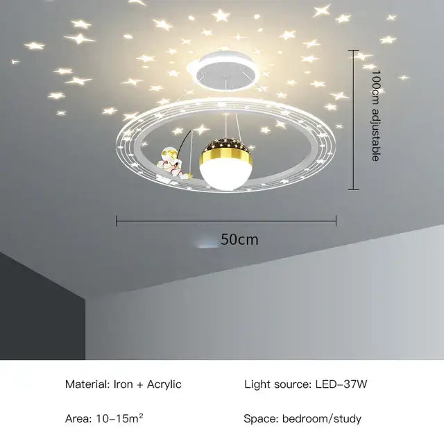 Pink & white led star chandelier bedroom cloud light