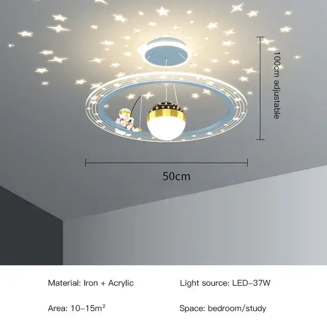 Pink & white led star chandelier bedroom cloud light