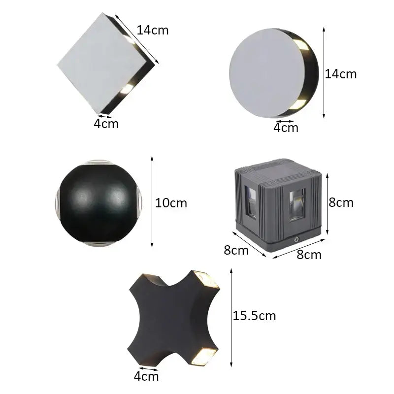 Modern black & silver led starlight wall lamp for corridor