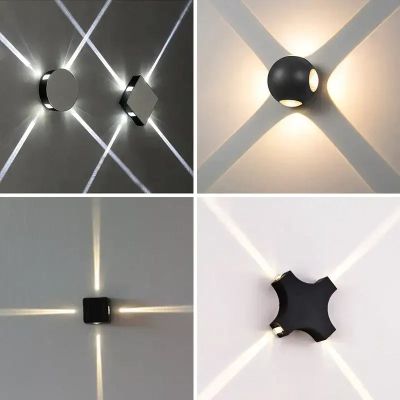 Modern black & silver led starlight wall lamp for corridor