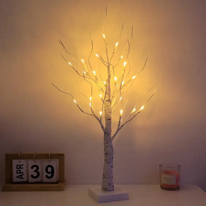 Led starry tree table lamp bedroom fairy night light
