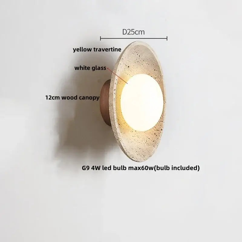 Modern concrete led stone wall lamp bedroom brass pull chain
