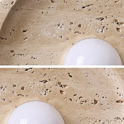 Modern concrete led stone wall lamp bedroom brass pull chain