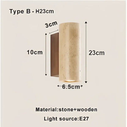 Wabi-sabi beige led stone wall sconce living room light