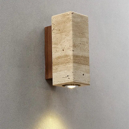 Wabi-sabi beige led stone wall sconce living room light