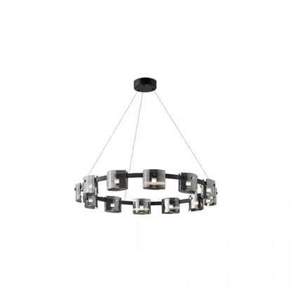 Modern black led straight line chandelier dining room glass pendant