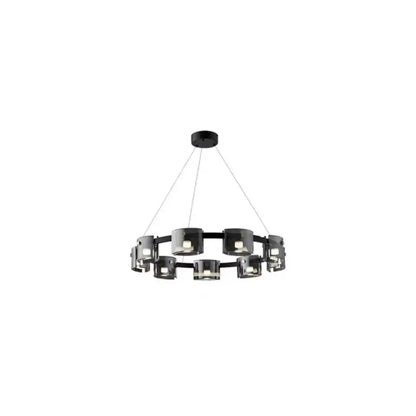 Modern black led straight line chandelier dining room glass pendant