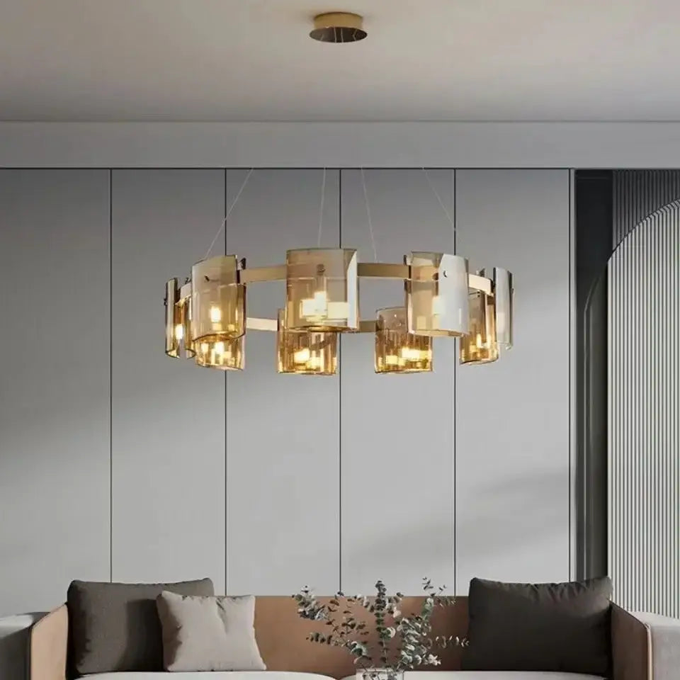 Modern black led straight line chandelier dining room glass pendant