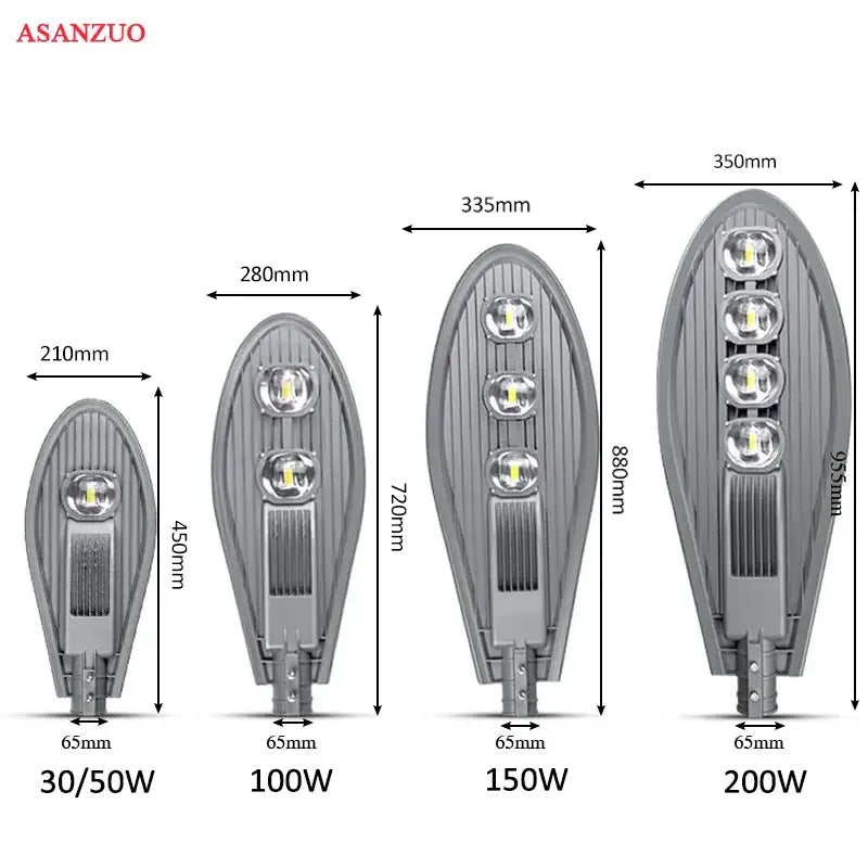 Gray ribbed three bulb led street light garden outdoor lamp