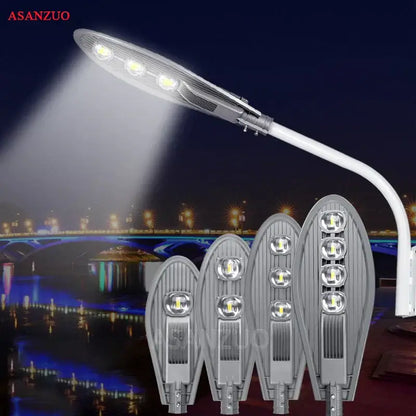 Gray ribbed three bulb led street light garden outdoor lamp