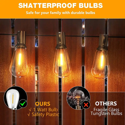 Vintage warm edison led string light bulb outdoor patio decor