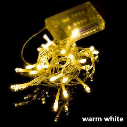 Warm white led string lights bedroom battery operated waterproof