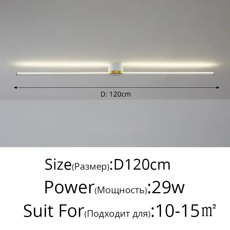 Modern white & gold led strip ceiling light bedroom