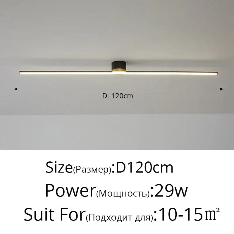 Modern white & gold led strip ceiling light bedroom
