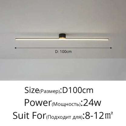 Modern white & gold led strip ceiling light bedroom