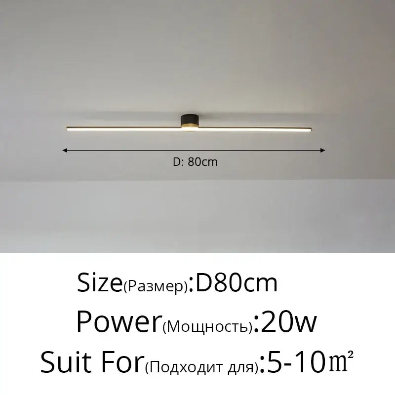 Modern white & gold led strip ceiling light bedroom