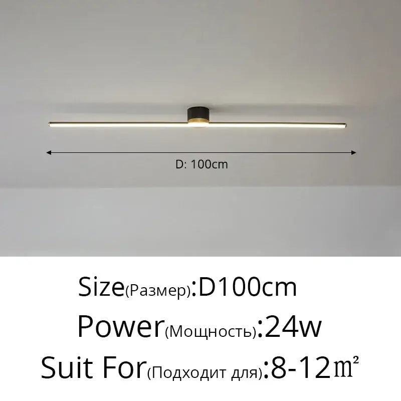 Modern white & gold led strip ceiling light living room ambience