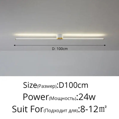 Modern white & gold led strip ceiling light living room ambience