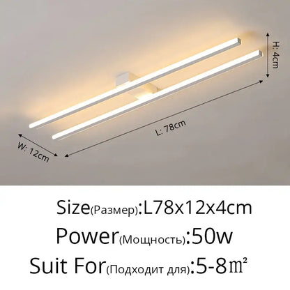 Modern minimalist brushed metallic led strip chandelier aisle light