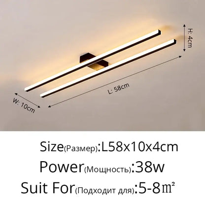 Modern minimalist brushed metallic led strip chandelier aisle light