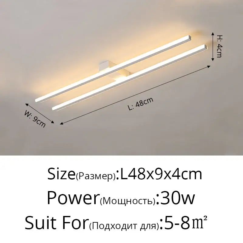 Modern minimalist brushed metallic led strip chandelier aisle light