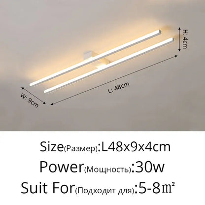 Modern minimalist brushed metallic led strip chandelier aisle light