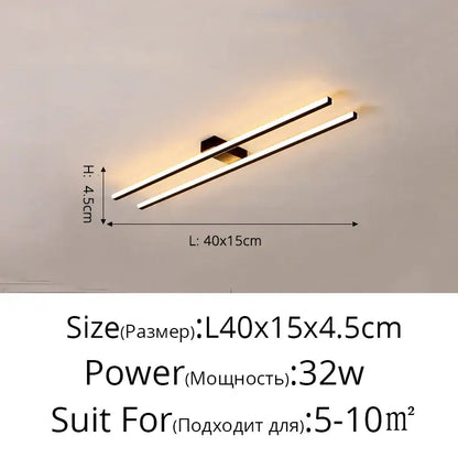 Modern minimalist brushed metallic led strip chandelier aisle light