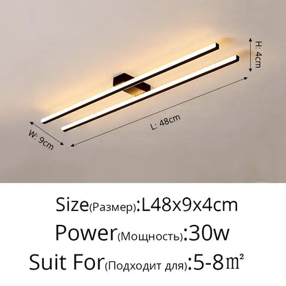 Modern minimalist brushed metallic led strip chandelier aisle light
