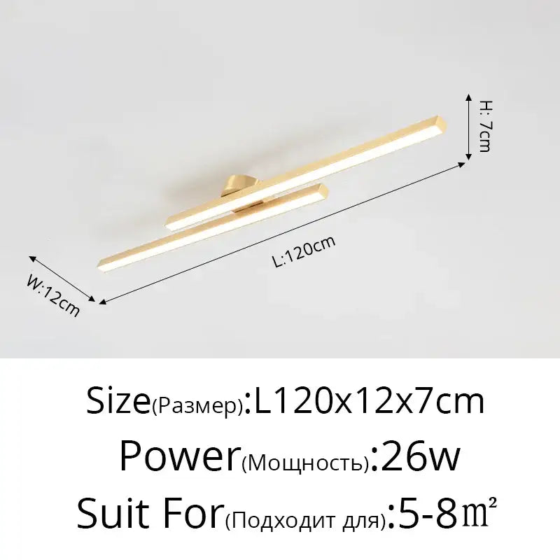 Modern minimalist brushed metallic led strip chandelier aisle light