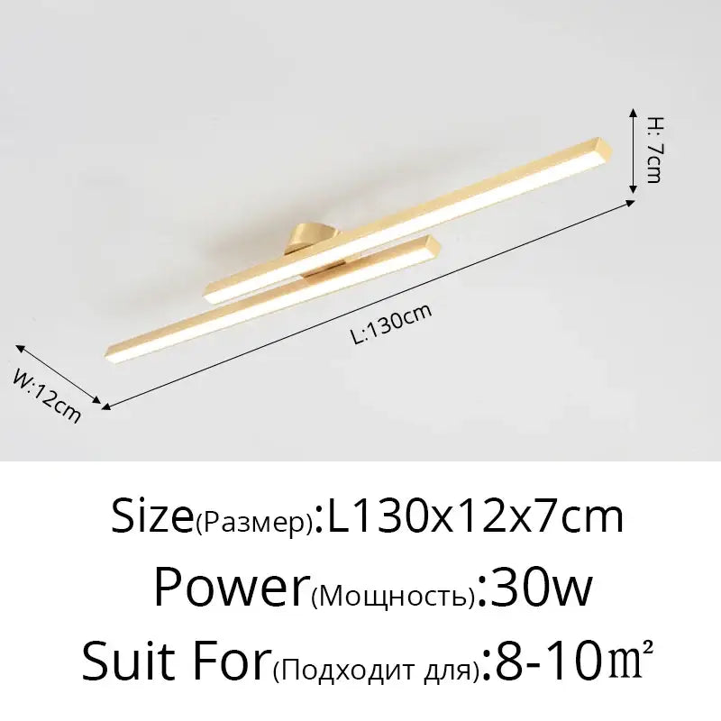 Modern minimalist brushed metallic led strip chandelier aisle light