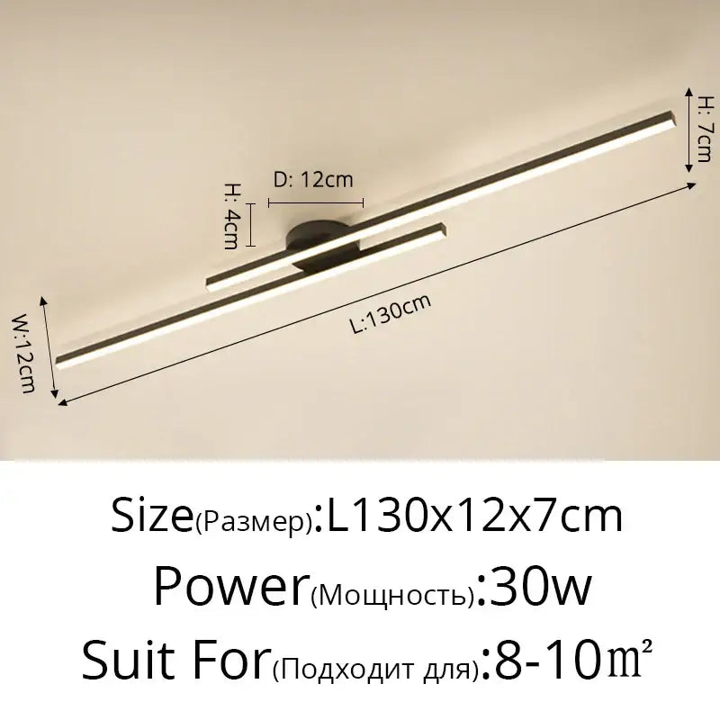 Modern minimalist brushed metallic led strip chandelier aisle light