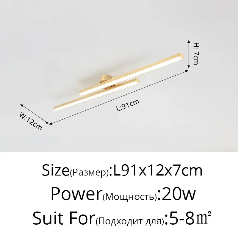 Modern minimalist brushed metallic led strip chandelier aisle light