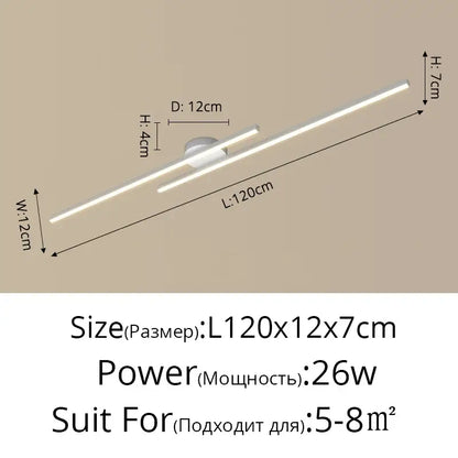 Modern minimalist brushed metallic led strip chandelier aisle light