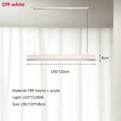 Modern off white strip chandelier pendant lights dining room