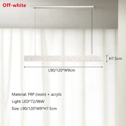 Modern off white strip chandelier pendant lights dining room