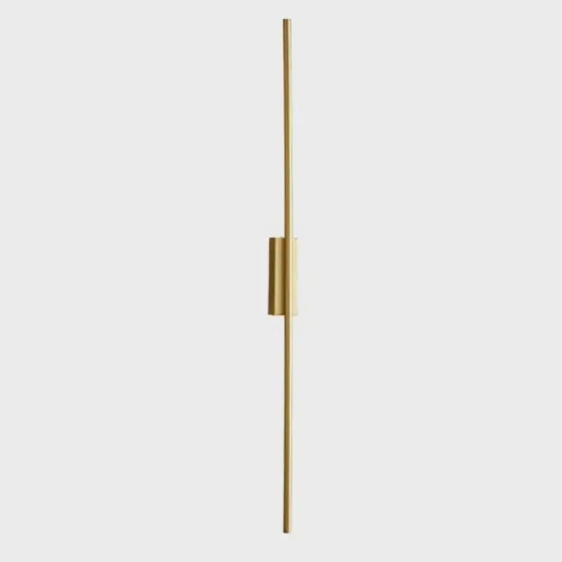 Modern minimalist black & gold led strip copper wall lamp bedroom