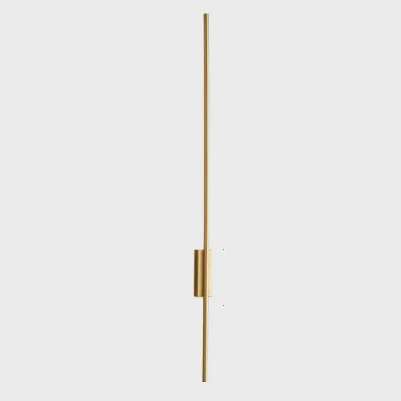 Modern minimalist black & gold led strip copper wall lamp bedroom