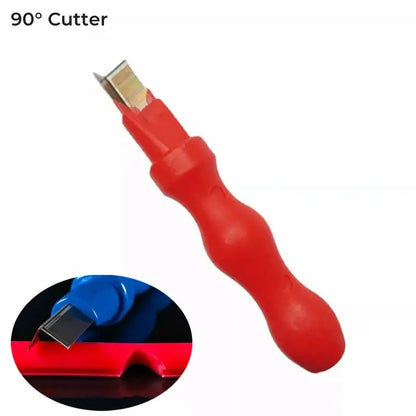 Blue and white led strip light installation roller with wooden handle